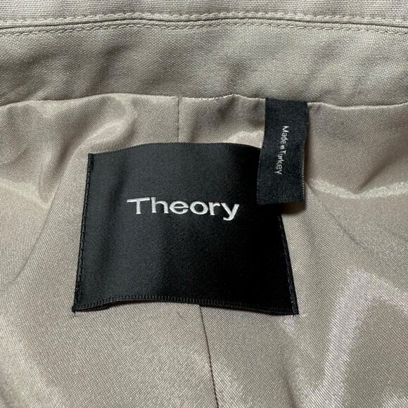 Theory Sedeia Continuous Wool Blend Vest Open Front Notch Lapel Beige - Size 6 - Picture 2 of 8